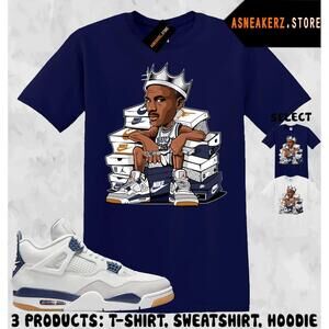 Tee Shirt Matching Aj 4 Sb Navy To Match Mj King T-Shirt